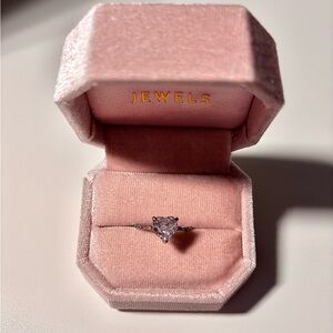 Genuine 925 Sterling Silver Heart Ring in Size 6